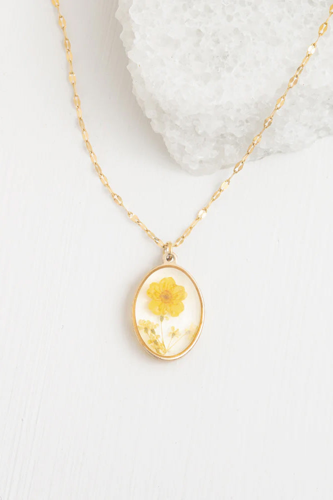 Tiny Yellow Flower Necklace