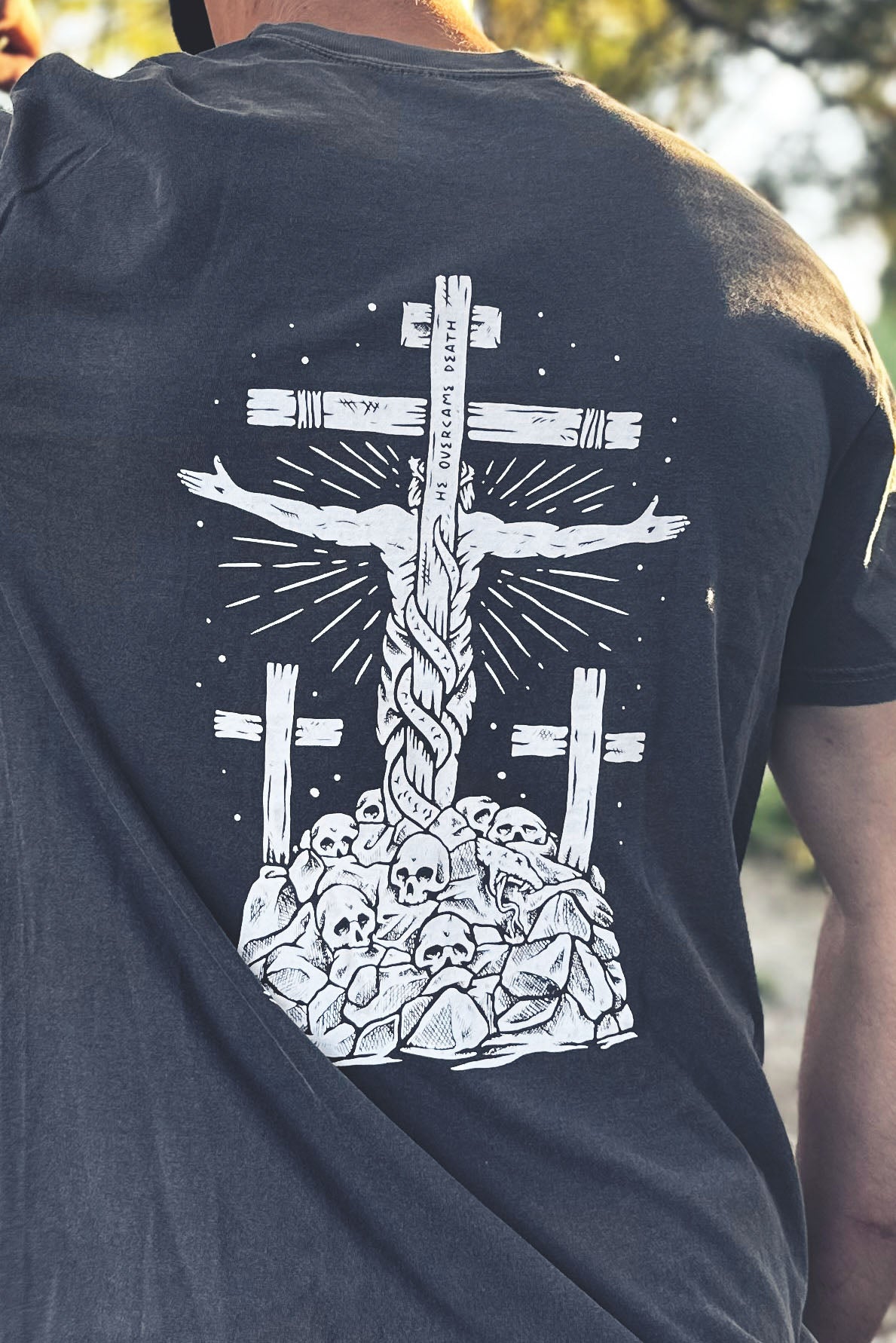 He Overcame Death Tee