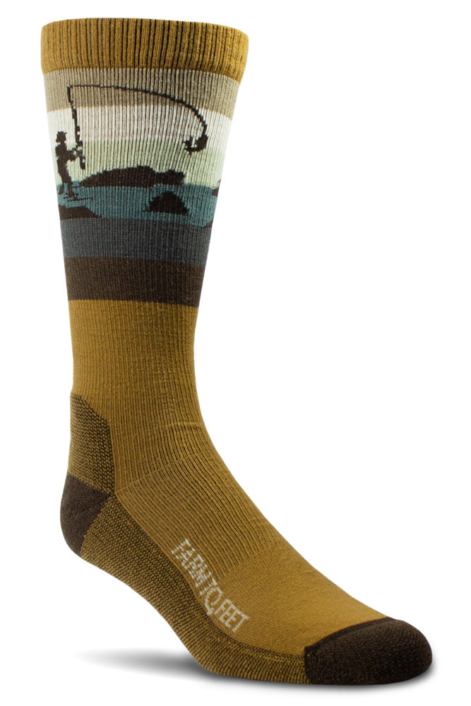 100% USA Made - Merino - Fish On Crew Socks