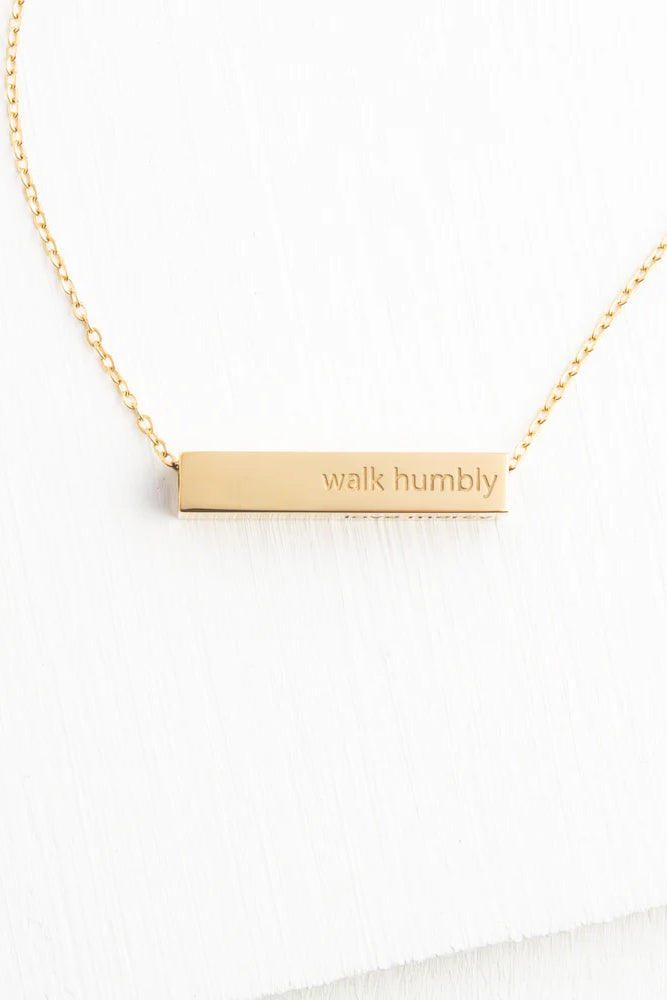 Walk Humbly Bar Necklace - Starfish Project